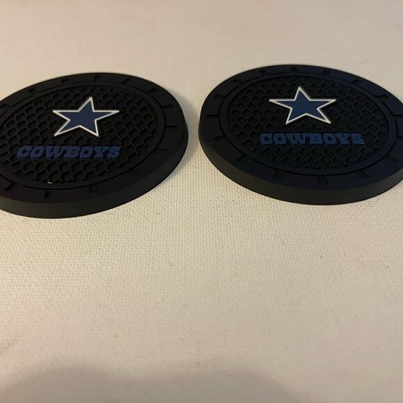 NFL Dallas Cowboys Car Cup Holder Coasters with logo set of 2 NWT - Picture 2 of 4